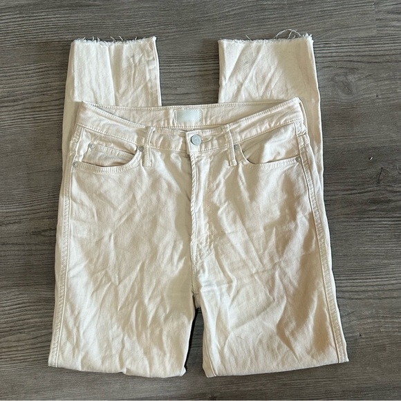 MOTHER High Waisted Rascal Ankle Fray Chalk It Up 27 - Picture 2 of 8